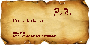 Pess Natasa névjegykártya